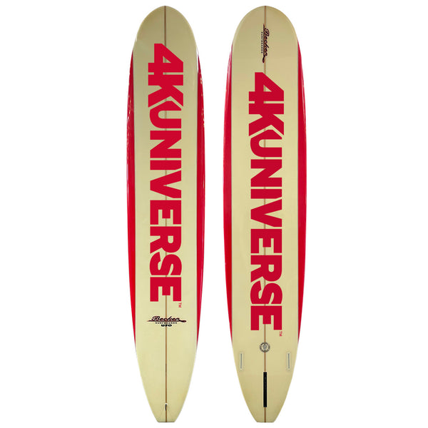 Official 10' 4KUNIVERSE Longboard Surfboard (Red Lettering)