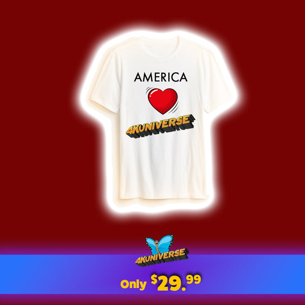 America Loves 4KUNIVERSE White T-Shirt