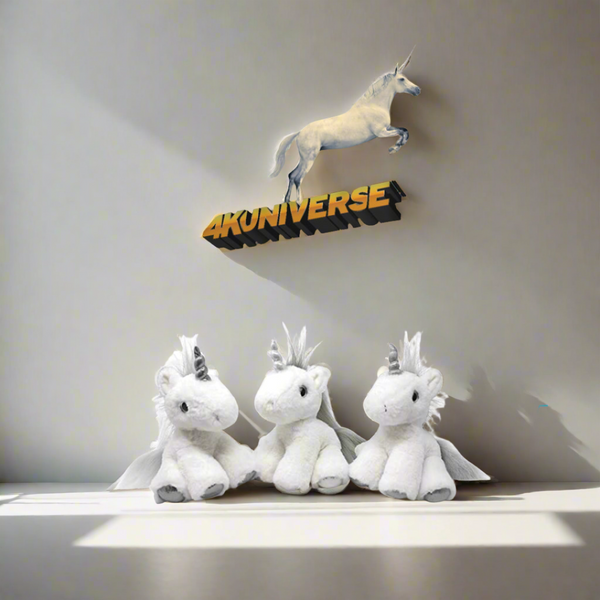 Official 4KUNIVERSE White Unicorn Mascot Plush Toys